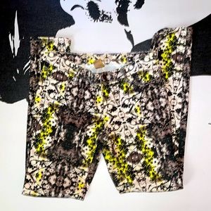 Vera Wang Princess| Floral Print Neon Accent Jeans